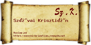 Szávai Krisztián névjegykártya